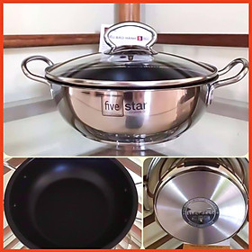 Mua Nồi Kho Cá 3 Đáy Chống Dính 22cm/20cm Fivestar - tặng 3 muỗng canh