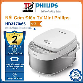 Mua Nồi cơm điện tử mini Philips HD3170/66  Dung Tích 0.85Lit - 600w  Hàng Chính Hãng