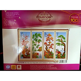Mua Tranh thêu chữ thập Tứ Quý Tùng Cúc Trúc Mai LV3236 (134x78) chưa thêu