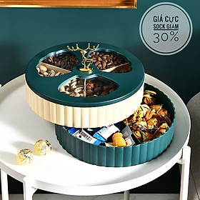 Mua Khay mứt tròn núm hươu 2 tầng - màu trắng cam