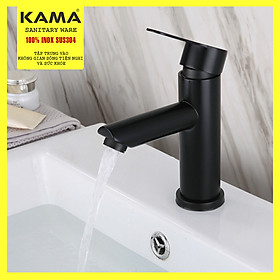 Mua Vòi lavabo inox 304 nóng lạnh mạ đen KAMA VC08 - thân cao 17 cm  cân nặng 730gr  tặng kèm bộ dây cấp nước nóng lạnh 60 cm  vòi chậu rửa mặt nóng lạnh mạ đen sang trọng phù hợp với mọi lavabo