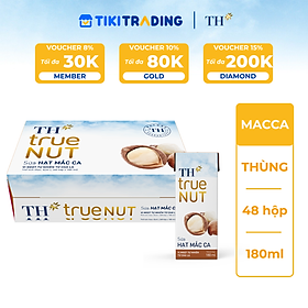 Thùng 48 hộp Sữa hạt Mắc ca TH True NUT 180ml