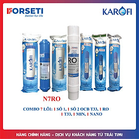 Trọn bộ 7 LÕI LỌC NƯỚC KAROFI cho máy lọc nước Karofi N7RO - Cam kết Hàng Chính hãng 