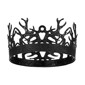 Black Gothic Crown Costume Gift Crown Cake Topper for Party Birthday Cosplay