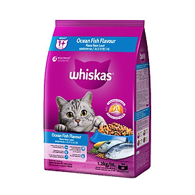 Đồ Ăn Cho Mèo Lớn Whiskas Vị Cá Biển Túi 1.2 Kg