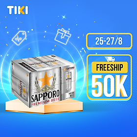 Bia Sapporo Premium - Thùng 6 lon 650ml
