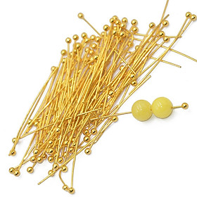 3-10pack 100pcs Gold Plated Ball Head Pins 1.18 Inch Length 0.5mm For Jewlery