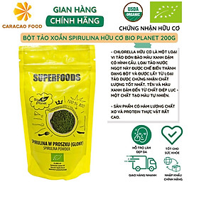 Bột tảo xoắn Spirulina hữu cơ Bio Planet 200g, thực phẩm tốt cho sức khỏe