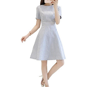 Đầm nữ kẻ sọc ngắn tay da83