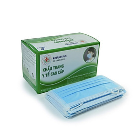 Khẩu Trang Y Tế Cao Cấp Khánh An 4 Lớp Kháng Khuẩn Hộp 50 cái (Mẫu Mới)