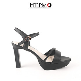 Sandal nữ, sandal quai cài đế đép, cao 10p chất liệu da, quai nhỏ vắt chéo SDN224