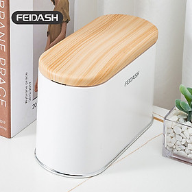 Mua Thùng Rác Hình Oval Nắp Vân Gỗ FEIDASH G3161 / G3171 - Thiết kế sang trọng với nắp vân gỗ gần gũi mộc mạc  thân thiện với thiên nhiên - Nắp mở dạng nhấn vô cùng tiện lợi