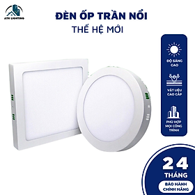 Mua Đèn led ốp trần ánh sáng trắng 24W  18W  12W thiết kế vuông  tròn tiết kiệm điện  thiết kế cơ bản