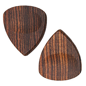 2 Pieces Guitar Bass Picks Plectrum Solid Wood Classic