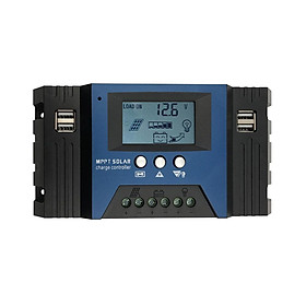 30A MPPT Solar Charge Controller 12/24V Auto Focus Solar Panel Controller Battery Intelligent Regulator with 4 USB Output Adjustable Parameter LCD Display Timer Setting