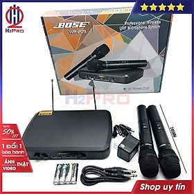 Mua Bộ micro không dây  mic karaoke WR-209 UHF 2022  2 mic hát karaoke không dây giá rẻ  tặng 2 đôi pin 20K-Shop H2pro