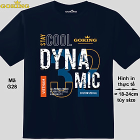 DYNAMIC, mã G28. Áo thun hàng hiệu Goking cao cấp cho cả gia đình. Form unisex cho nam nữ, trẻ em. Quà tặng ý nghĩa cho bố mẹ, con cái, bạn bè, doanh nghiệp, hội nhóm - Navy, vải 100% cotton - 2