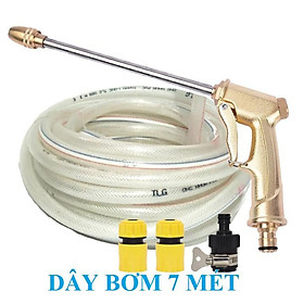 Mua Bộ dây vòi xịt nước rửa xe  tưới cây .tăng áp 3 lần loại 7m 10m 206701-2 đầu đồng cút nối nhựa đen