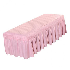 2X Cosmetic Linen Massage Table Skirt Beauty Bed Sheet Cover 75x31" Pink