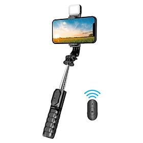 Gậy tự sướng Wiwu Selfie Stick Fill Light Tripod Wi-SE002 cho điện thoại, có điều khiển từ xa không dây và bộ ổn định - Hàng chính hãng