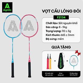 Vợt cầu lông cán liền Agnite - Kèm bao đựng cao cấp - 2 chiếc - F2134 - F2134