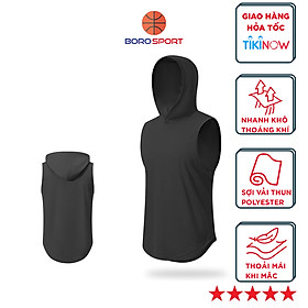 Áo ba lỗ có nón tanktop tập gym , chạy bộ bóng rổ thể thao đa năng Cleacco BX002 , chất vải Mè polyester cực nhanh khô , thoáng khí Bảo Hành 12 tháng - Boro Sport