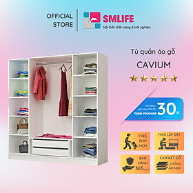 Mua Tủ quần áo gỗ công nghiệp kiểu dáng hiện đại SMLIFE Carvium