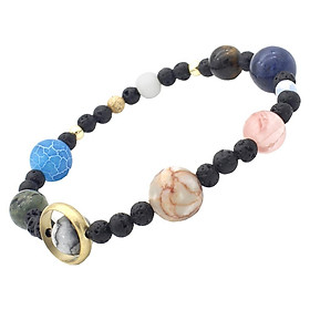 Cosmic galaxy and solar system bracelet with eight planets bracelets