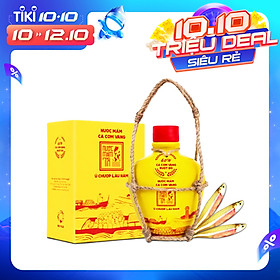 Nước Mắm Tĩn Cá Cơm Vàng Ruột Đỏ độ đạm 60N tự nhiên tĩn gốm 250ml nước