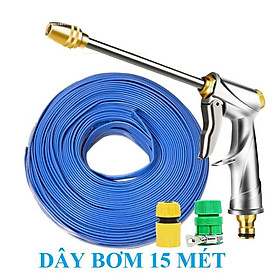 Mua Bộ dây vòi xịt nước rửa xe  tưới cây   tăng áp 3 lần  loại 15m 206701-2 đầu đồng cút nối PE