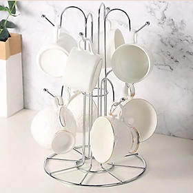Cup Drying Rack 8 Cup Hooks Dryer Bar Decor for Wine Glass Home Countertop