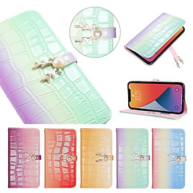 Bao da PU hình ví đựng thẻ có khóa màu gradient Cho Samsung Galaxy A02 A02S A12 A22 A32 A42 A52 A72 5G