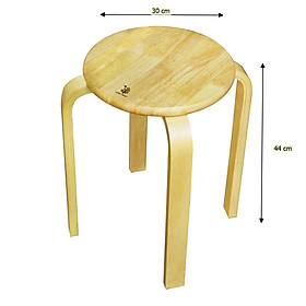 Mua Ghế Đôn Tròn Chân Cong Nhiều Màu  Kích Thước 30x30x44 cm - Gỗ Cao Su Bền Đẹp Sang Trọng
