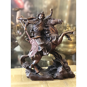 Tượng quan công cầm đao cao 30cm bằng đồng nguyên chất