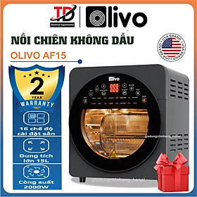 Mua Nồi Chiên Không Dầu OLIVO AF15  15Lit - 2000W  16 Chức Năng Nấu và Phụ Kiện Đa Dạng  Hàng Chính Hãng