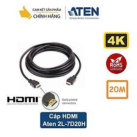 Dây cáp HDMI 20m Aten 2L-7D20H hỗ trợ 3D và Ethernet,4K- Hàng chính hãng