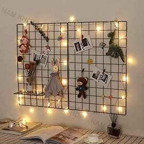 Mua Khung Lưới Thép Trang Trí Phòng Ngủ  Giỏ Lưới Treo  Đèn Led  Tấm Lưới Decor Góc Học Tập Quán Cafe Siêu Xinh - Tặng Kèm Đinh Treo