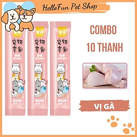 Combo 10 thanh súp thưởng cho mèo hương vị thơm ngon (15gr/thanh)