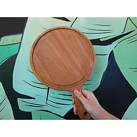Mua Thớt tròn tay cầm gỗ gõ đỏ nguyên khối mẫu 2 nhiều size
