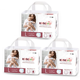 Combo 3 gói Bỉm tã quần ROSE BABY size L 28 miếng (9-14kg)