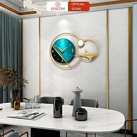 Mua Đồng hồ treo tường phòng khách độc đáo SENCOM  đồng hồ trang trí decor phong cách Bắc Âu - JT20175-48