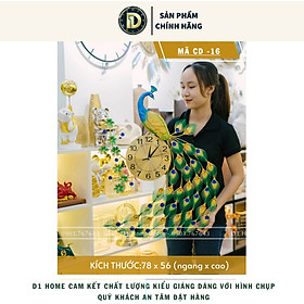 Mua Đồng Hồ Treo Tường Con Chim Công Tài Lộc Cao Cấp D1 Home Kim Trôi Trang Trí Tường Decor - CR