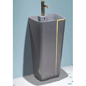 Mua Lavabo đặt sàn kiểu trụ đứng xám viền vàng và các màu khác để lựa chọn