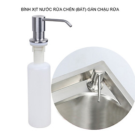 Bình đựng và xịt dầu rửa chén bát gắn chậu bếp, đầu xịt bằng Inox 304