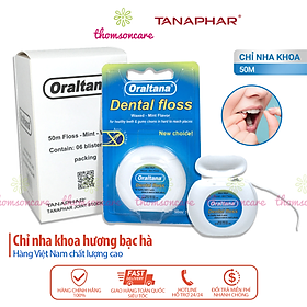 Chỉ nha khoa cuộn Oraltana - Chỉ kẽ răng hương bạc hà