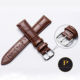 Dây đồng hồ vân DA BÒ tặng kèm dụng cụ mở chốt size 18mm 19mm 20mm 21mm 22mm CỰC MỀM, không thấm mồ hôi -LX05