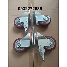 Mua Bánh xe đẩy hàng loại cao cấp chịu tải 250 kg  KT 70x30 mm - Di chuyển đa mặt sàn (bánh xoay và bánh xoay có hãm)