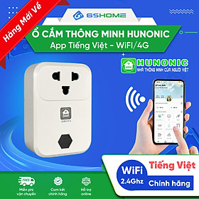 Ổ Cắm Điện Wifi Thông Minh Hunonic SK01, App Tiếng Việt, Điều Khiển Từ Xa Trên Điện Thoại, Hẹn Giờ, Điều Khiển Giọng Nói