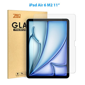 Dán cường lực dành cho iPad Pro 11"/Pro 13" M4 2024/Air 6 11" M3/M2/Air 6 13" M3/M2 9H 2.5D hiệu Zaki - Hàng Chính Hãng