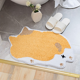 Mua Thảm Chùi Chân Lông Xù Chống Trượt Hình Chó Shiba Cắt Điệu Siêu Mềm Mại 45x68cm - Chùi chân trước  nhà tắm và cửa ra vào